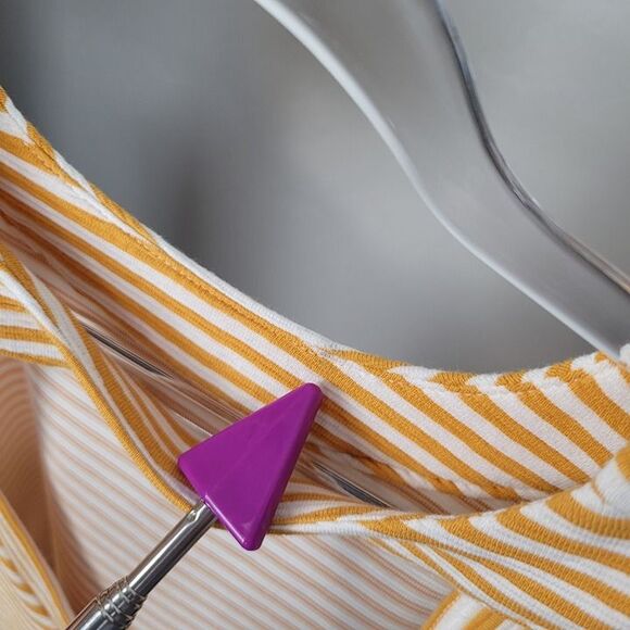 Anthropologie Deletta Size M Isa Tank Top Sleeveless Cut Out Back Striped Orange - Picture 10 of 12